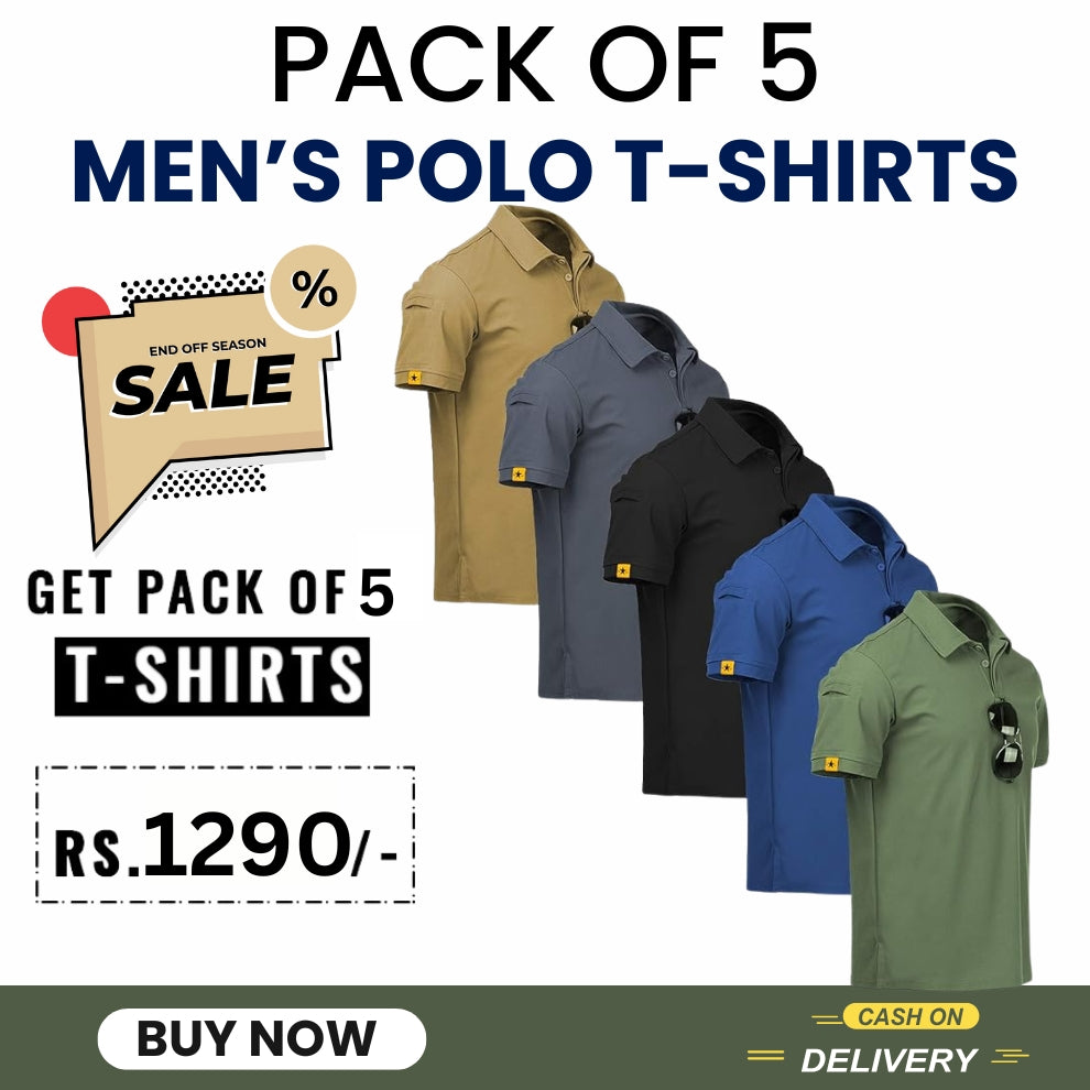 Pack of 5 Men's Polo T-Shirts