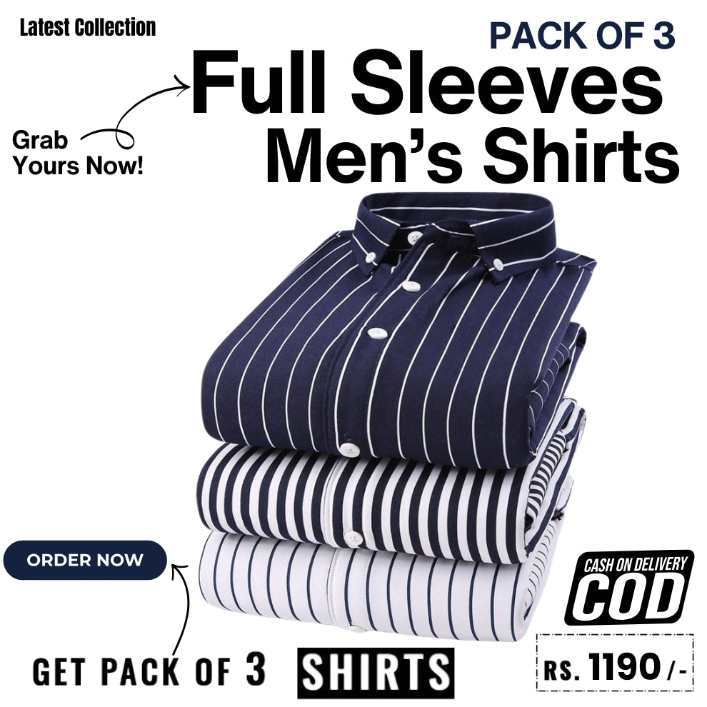 Pack of 3 Premium Full Sleeves Shirts